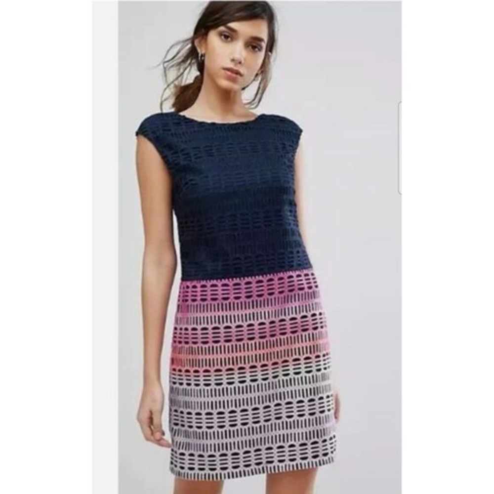 Ted Baker Cahill Marina Mosaic Lace Tunic Sleeveless Mini Shift Dress Size 5